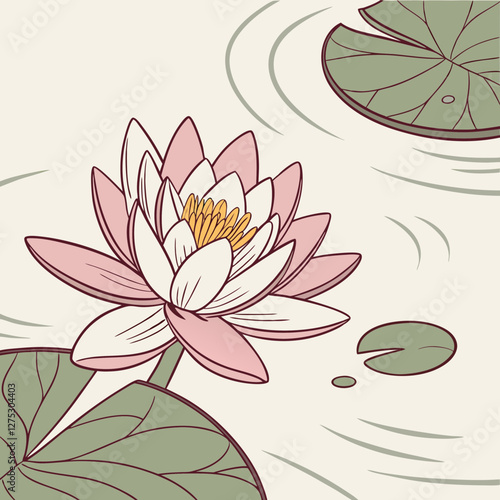 vector illustration of lotus flower