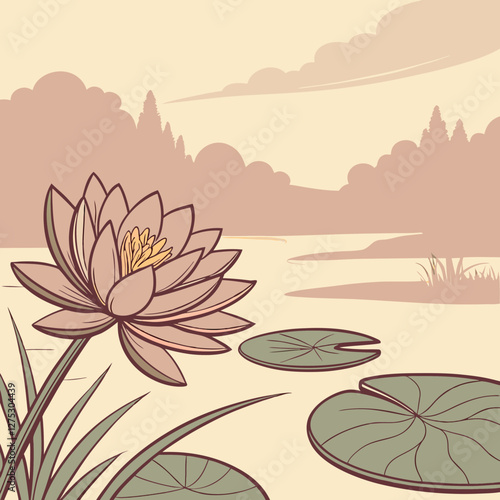 vector illustration of lotus flower