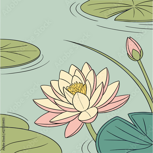 water lilies in the pond