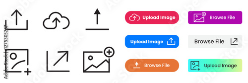 upload image icon set