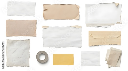 Wallpaper Mural Creative composition of a vintage note paper piece with textured ripped edges and adhesive tape providing a stylish office message card concept  The image features a blank Torontodigital.ca