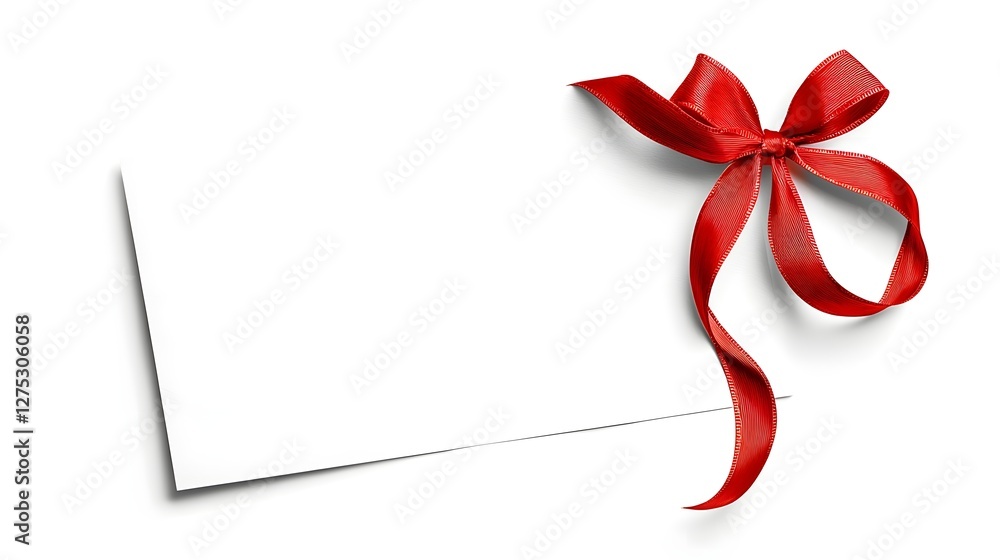 Luxury Christmas Card with Decorative Ribbon Bow and Sophisticated Festive Design Creating a Timeless Holiday Greeting Style