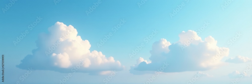 Calm morning sky with fluffy white clouds and soft blue hues, calm, cloud, blues Calm morning sky with fluffy white clouds and soft blue hues, calm, cloud, blues
