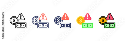 Financial Crisis Multistyle Icon Set