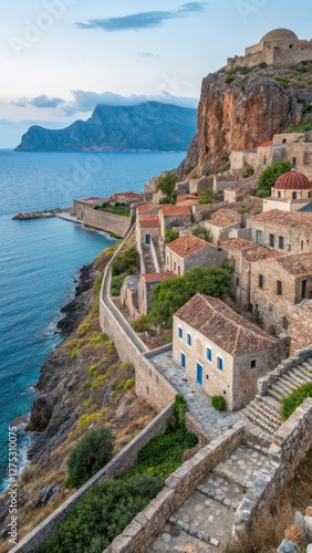 Wallpaper Mural Medieval Town of Monemvasia Surrounded by Aegean Sea Torontodigital.ca