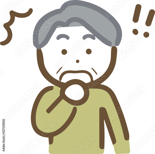 驚いているシニア男性