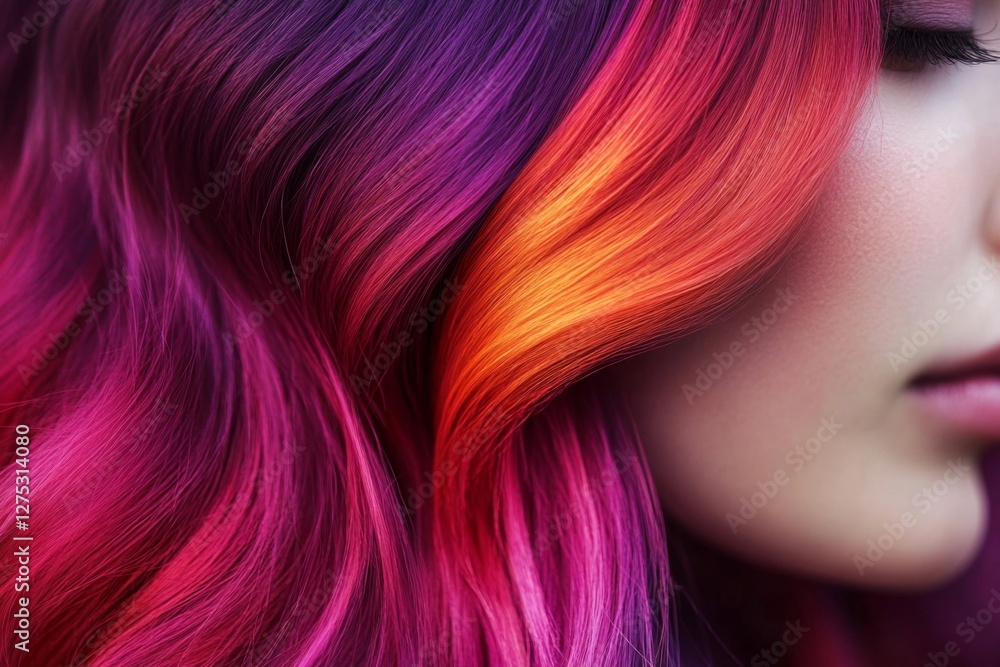 Naklejka premium Vibrant Ombre Hair - A Stunning Look