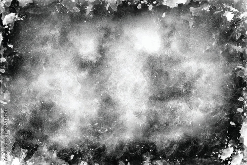 Black and white grungy abstract background. Grungy frame. Vector illustration
