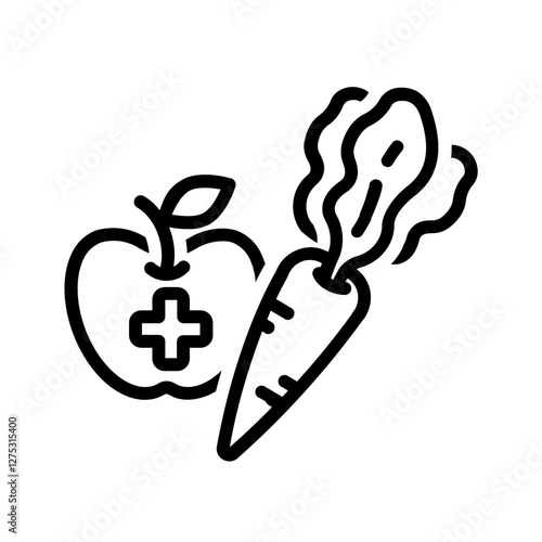 Vector black line icon for Clinical nutrition