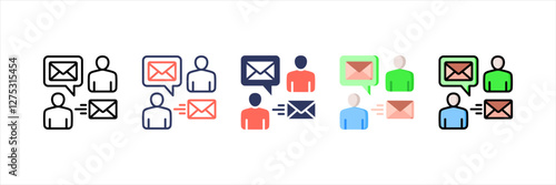 Email Communication Multistyle Icon Set