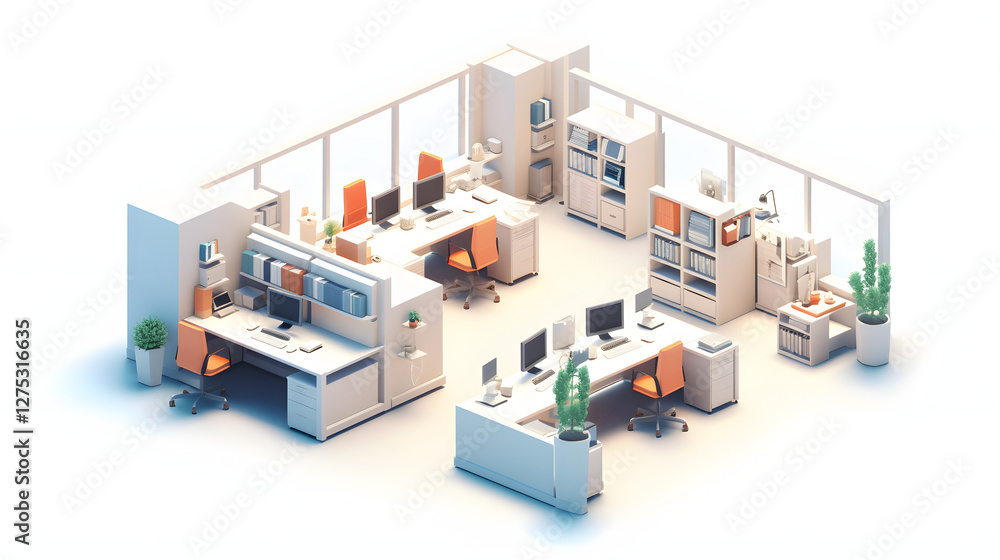 Workspace OpenOffice isometric 3D Workspace OpenOffice isometric 3D