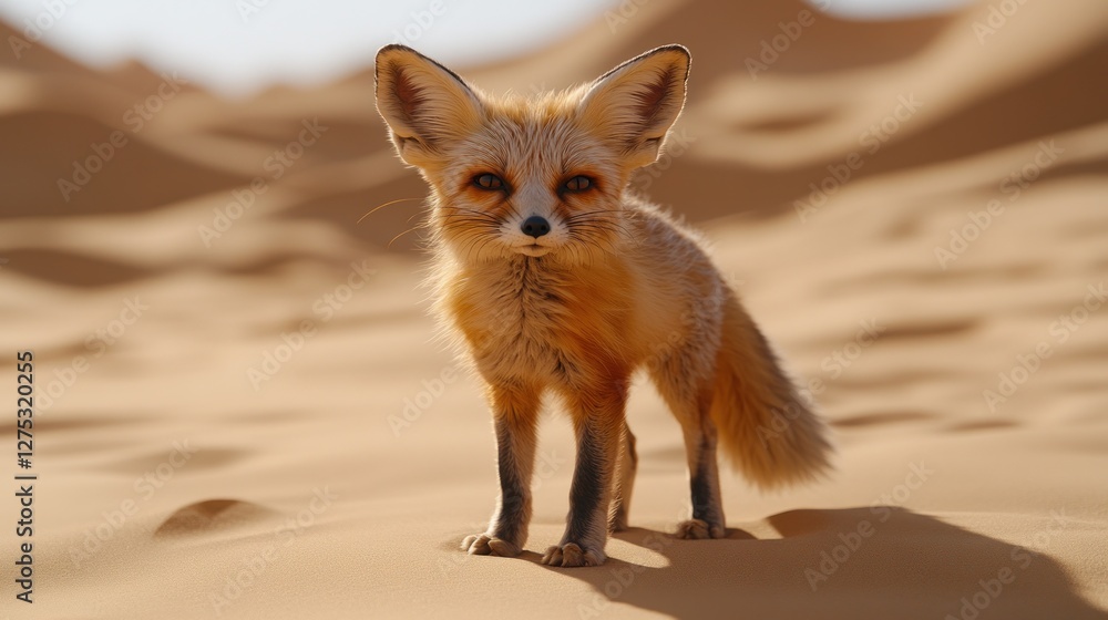 Fototapeta premium Fennec Fox Desert Sunset Wildlife Portrait