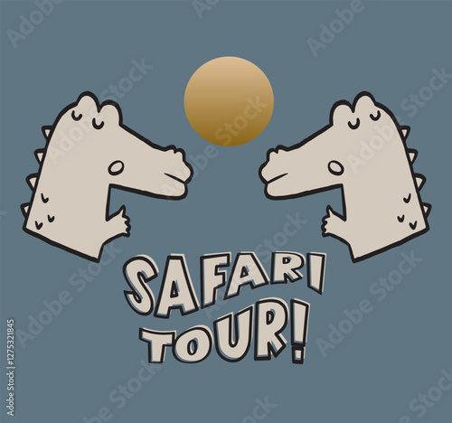 Safari adventures design illustration, Simple safari travel logo vector