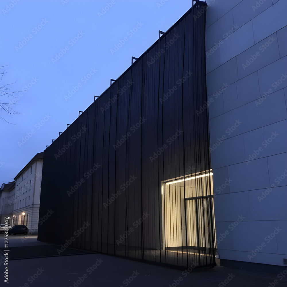 Bâtiment habillé d'une décoration noire Bâtiment habillé d'une décoration noire