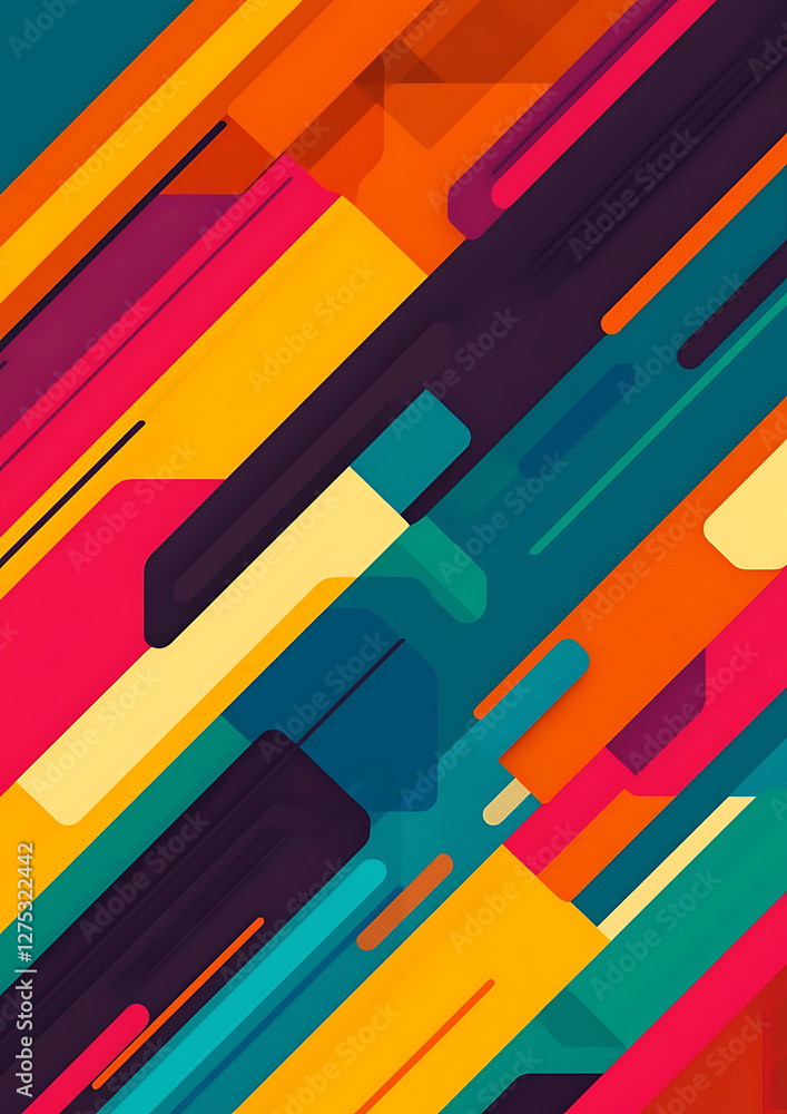 Abstract Geometric Colorful Diagonal Stripes Abstract Geometric Colorful Diagonal Stripes