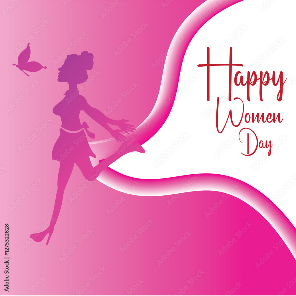 international womens Day. Women's Equality Day banner design with woman silhouette international womens Day. Women's Equality Day banner design with woman silhouette