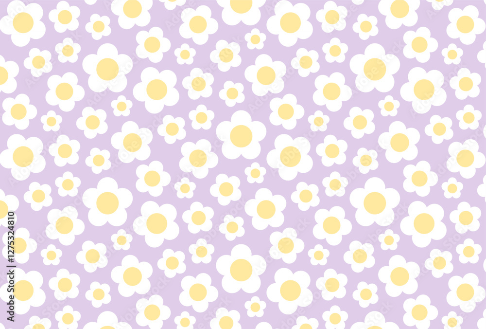 seamless pattern with retro colorful flowers