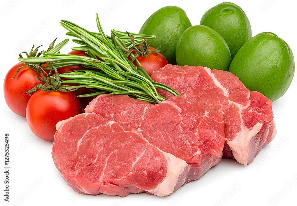 Fresh Ingredients for Cooking with Meat, Herbs, and Vegetables Fresh Ingredients for Cooking with Meat, Herbs, and Vegetables