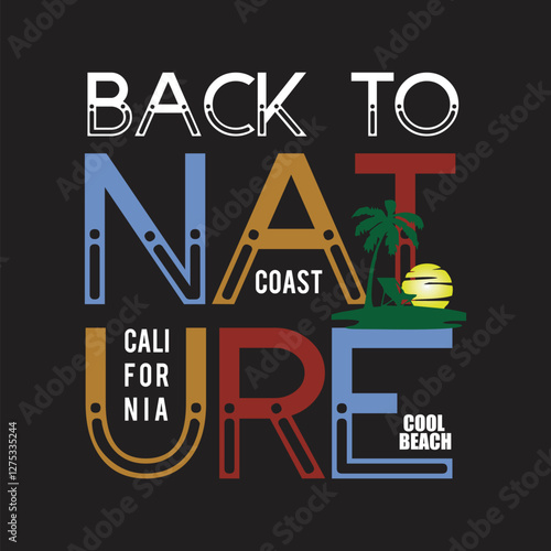 Wallpaper Mural back to nature design typography vector illustration Torontodigital.ca