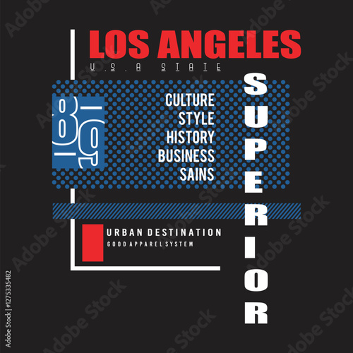los angeles superior design typography vector illustration