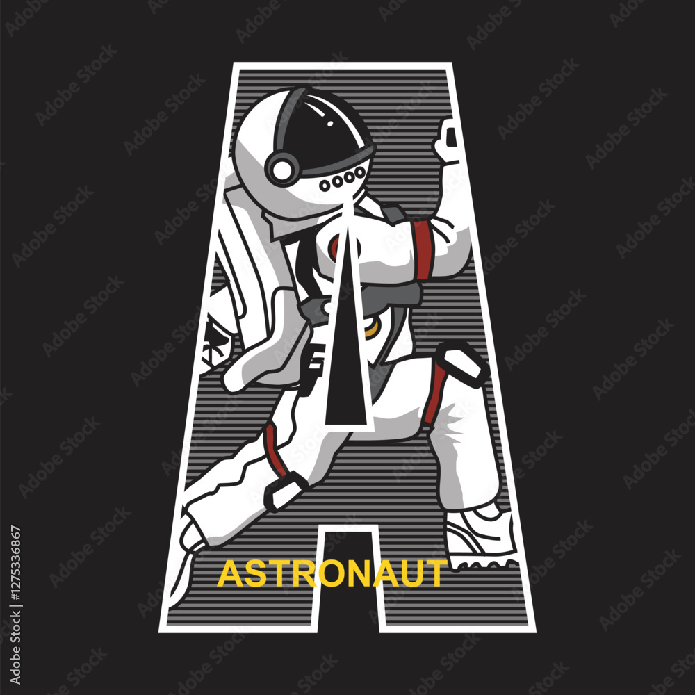 Obraz premium the astronauts design typography vector illustration