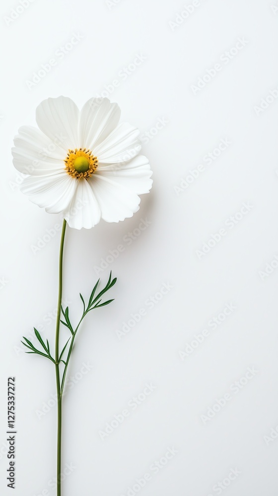 Obraz premium A picture of a flower placed on a clean white background with space for text