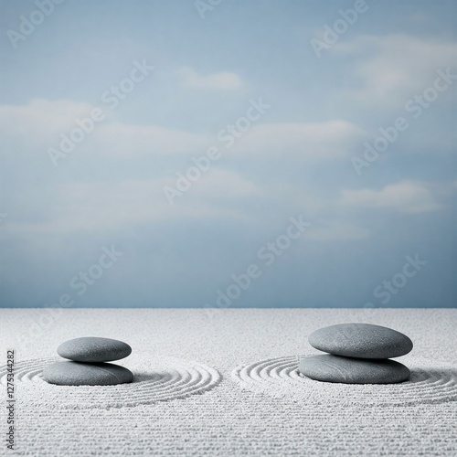 Photography zen stones on the sand
