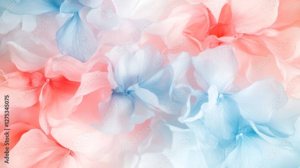 Fototapeta premium Beautiful Soft Petals with Gradients of Pink and Blue Colors for Background or Decoration Use