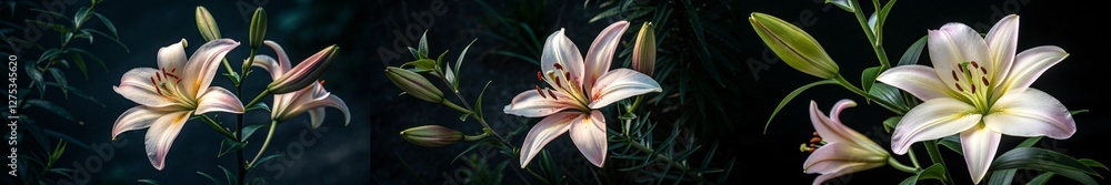 Fototapeta premium A captivating arrangement of lilies, showcasing their delicate beauty and elegance.