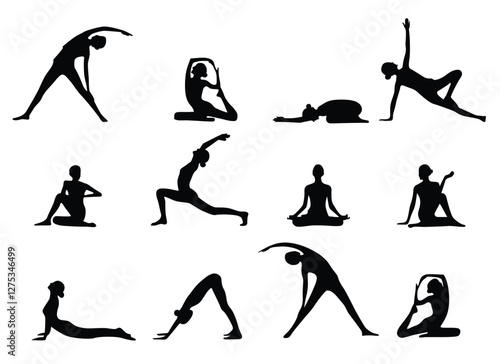 yoga silhouettes 