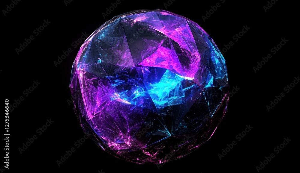 Abstract glowing purple and blue sphere. Abstract glowing purple and blue sphere.