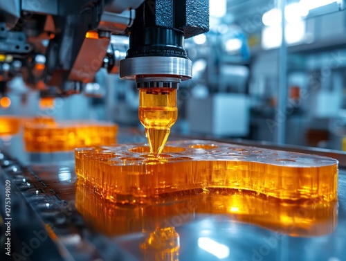 High-Tech Injection Molding Process with Orange Resin and Attention to Defect Prevention in Factory Setting