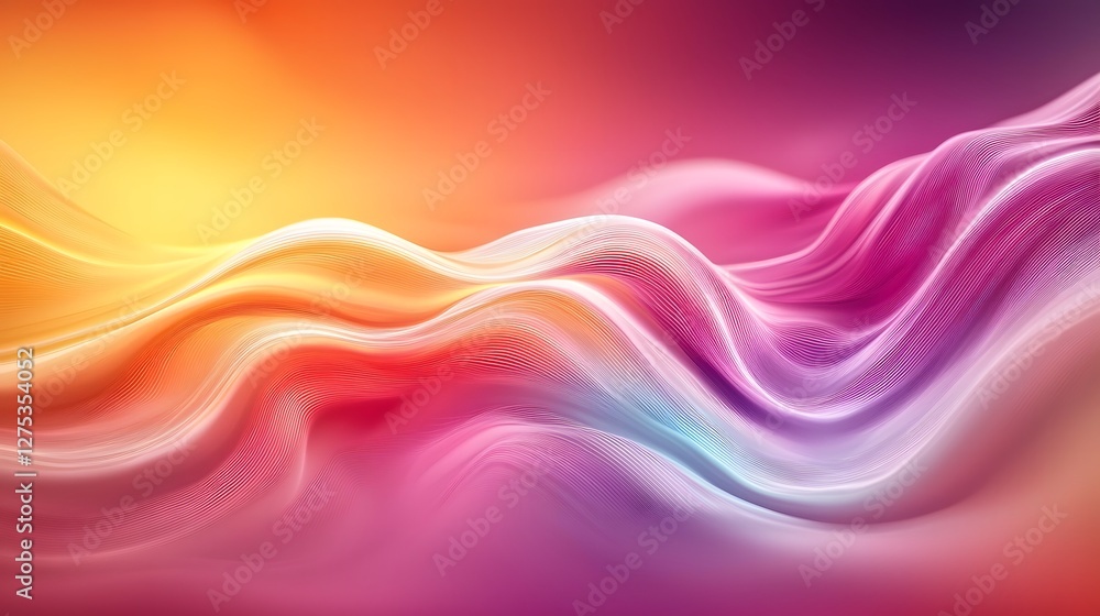 Obraz premium Mesmerizing Cosmic Light Show with Vibrant Neon Waves in Vast Dark Space