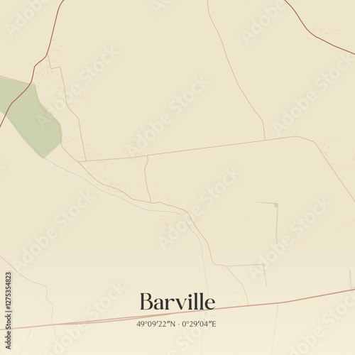 Vintage map of Barville, France.