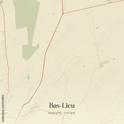 Vintage map of Bas-Lieu, France.