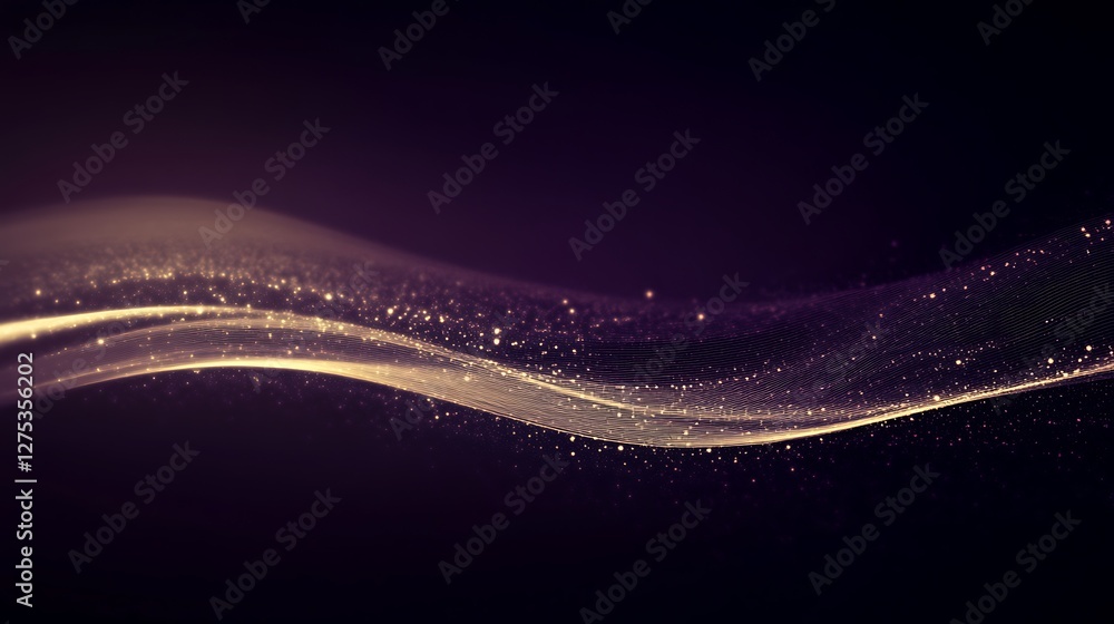 Golden Wave Abstract Dark Background Design