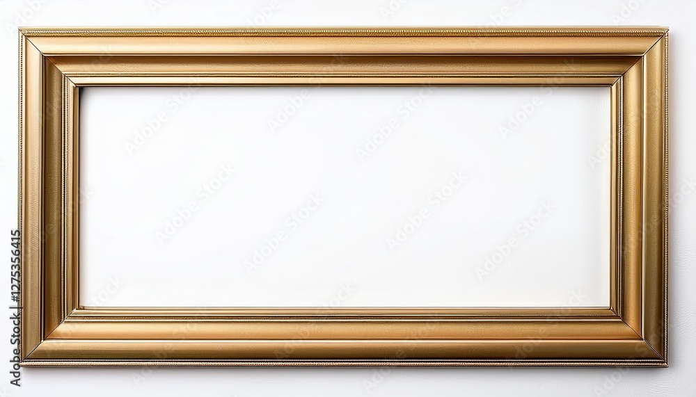 Elegant Modern Gold Frame Embracing a Vacant Canvas of Shimmering Plainness, Ideal for Digital Art, Home Decor or Design Inspiration. Elegant Modern Gold Frame Embracing a Vacant Canvas of Shimmering Plainness, Ideal for Digital Art, Home Decor or Design Inspiration.