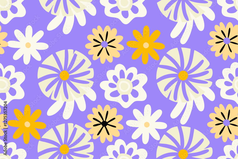 Colorful abstract flower art seamless pattern Colorful abstract flower art seamless pattern