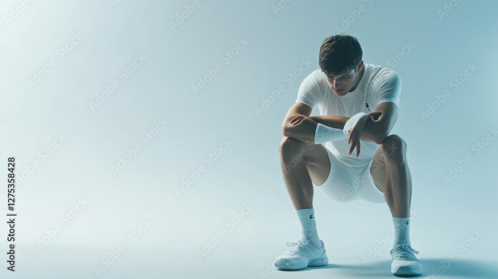 Sports injury from a knee contusion during tennis. Featuring rehabilitation and recovery