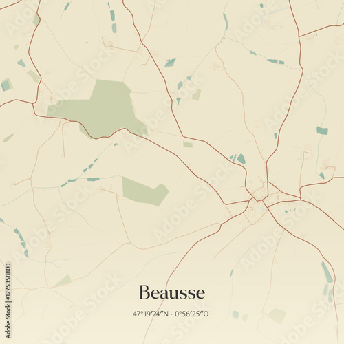 Vintage map of Beausse, France.