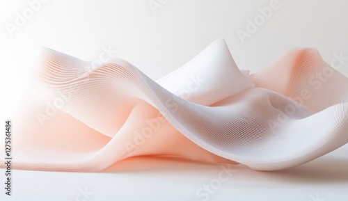 Wallpaper Mural Abstract pastel pink and white fabric waves. Torontodigital.ca