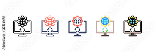 Internet Service Multistyle Icon Set