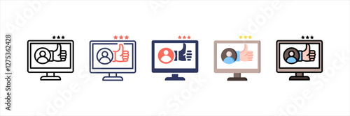 Online Review Multistyle Icon Set