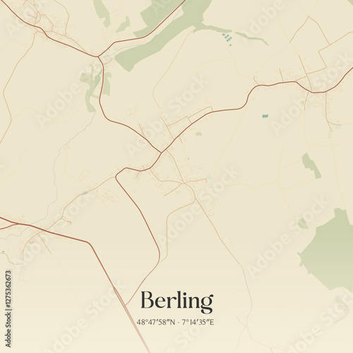 Vintage map of Berling, France.