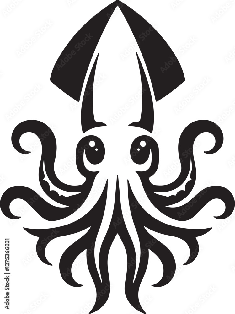 Fototapeta premium squid silhouette vector