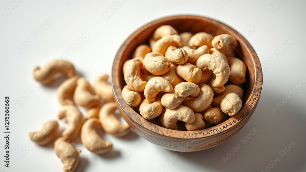 Cashew Nuts in Wooden Bowl - High Resolution Food Photography Cashew Nuts in Wooden Bowl - High Resolution Food Photography