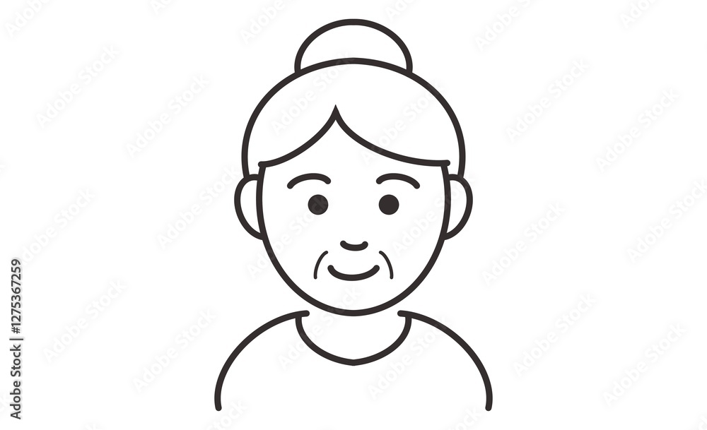 シンプルなおばあさんのアイコン 高齢女性のピクトグラムイラスト シンプルなおばあさんのアイコン 高齢女性のピクトグラムイラスト