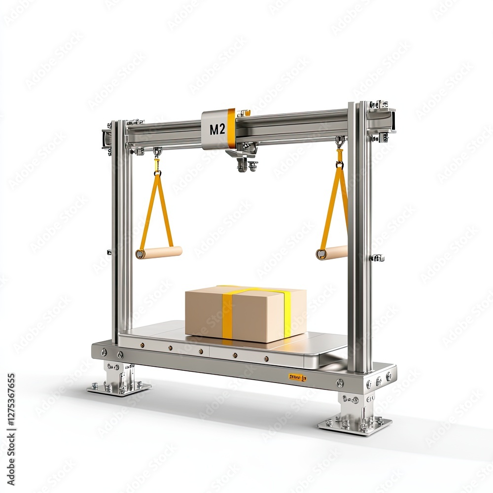 Industrial box weighing machine on white background Industrial box weighing machine on white background