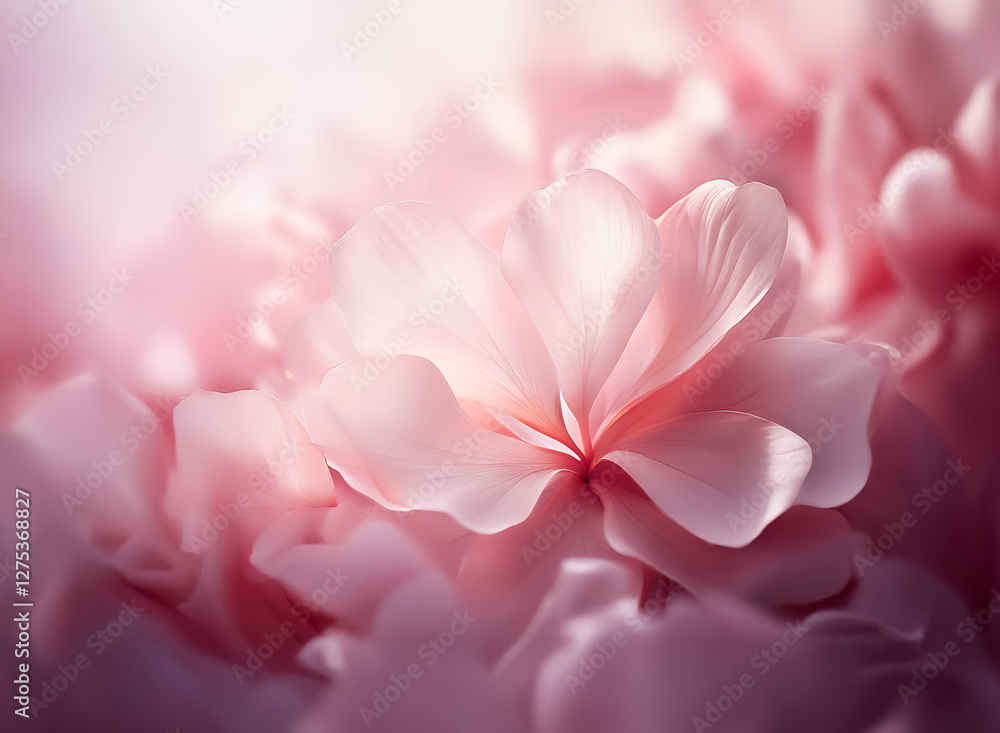 Soft pink flower in full bloom, captured in a soft, dreamy style with gentle light, highlighting its delicate petals and elegant form. Soft pink flower in full bloom, captured in a soft, dreamy style with gentle light, highlighting its delicate petals and elegant form.
