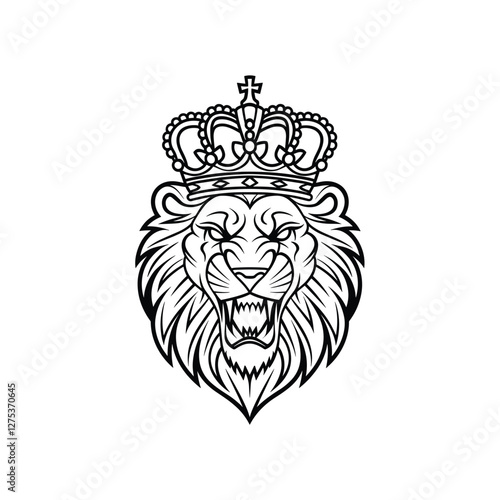 lion head silhouette vector illustration